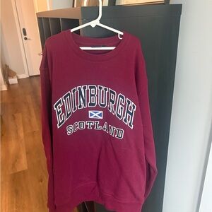 Edinburgh Scotland Maroon Crew Neck Sweater